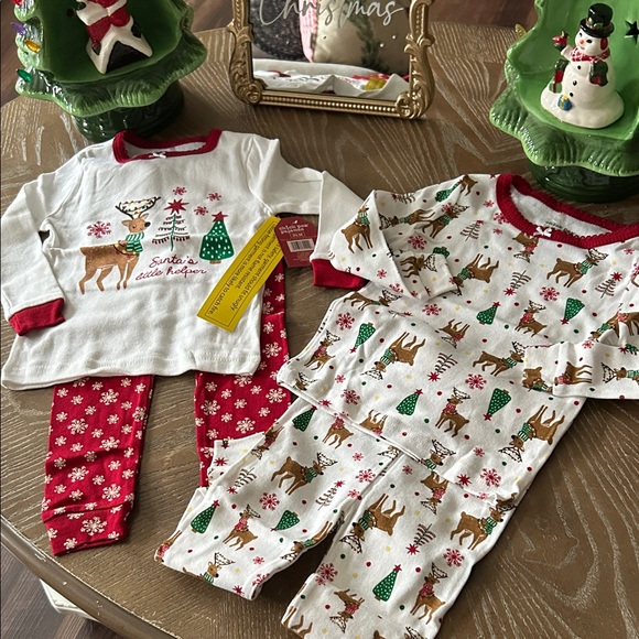 chick pea Other - NWT! Set/2  Christmas Holiday Reindeer & Tree Baby Girl Pajamas